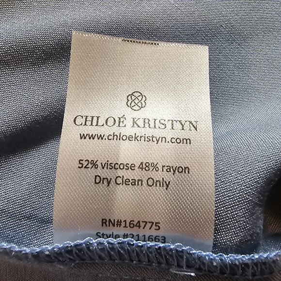 Chloe Kristyn Woman size M New Blue Satin Traci Skirt Mini Length Faux Wrap NWOT - Picture 7 of 8